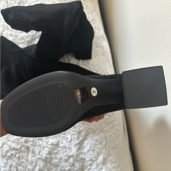 Krush Platform Over the Knee  Block Heel Black Boots - Picture 5 of 6